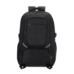 Rucksack aus recyceltem 420D-Nylon mit 15”-Laptopfach farbe schwarz erste Ansicht