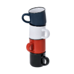 Zweifarbige Vintage-Keramiktasse mit schwarzem Rand 85 ml zweite Ansicht