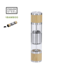 Manuelle Doppel Gewürzmühle aus Bambus und Edelstahl