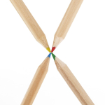 Box mit 4 sechseckigen Holzbleistiften in personalisierbarer Schachtel sechste Ansicht