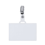 Horizontaler Ausweishalter mit Metallclip und abnehmbarem Verschluss farbe transparent erste Ansicht