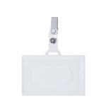 Horizontaler Ausweishalter mit Metallclip und abnehmbarem Verschluss dritte Ansicht