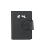 Passhülle aus Kunstleder mit Ortungsgerät und Magnetverschluss Ansicht mit Druckbereich