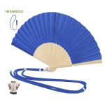 Polyester-Fächer mit Bambusstreben und Tragekordel