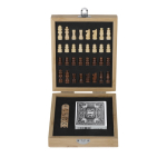 Bambus-Spieleset mit Schachbrett und Etui farbe natürliche farbe erste Ansicht