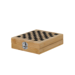 Bambus-Spieleset mit Schachbrett und Etui zweite Ansicht