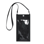 Umhängetasche aus Kunstleder mit Sichtfenster und Touchfunktion farbe schwarz erste Ansicht