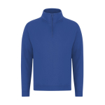 Unisex Sweatshirt mit Halb Reißverschluss, angeraut, 280 g/m² farbe blau erste Ansicht