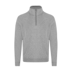 Unisex Sweatshirt mit Halb Reißverschluss, angeraut, 280 g/m² farbe grau erste Ansicht