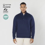 Unisex Sweatshirt mit Halb Reißverschluss, angeraut, 280 g/m²