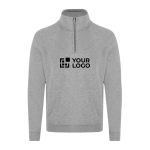 Unisex Sweatshirt mit Halb Reißverschluss, angeraut, 280 g/m² Ansicht mit Druckbereich