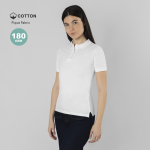 Damen Poloshirt kurzarm aus Baumwoll Piqué, weiß, 180 g/m²
