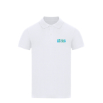 Kinder Poloshirt aus Baumwolle, kurzarm, weiß, 180 g/m² Ansicht mit Druckbereich