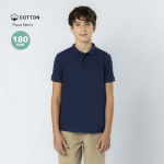 Kinder-Poloshirt kurzarm aus Piqué-Baumwolle mit Rippkragen 180 g/m²