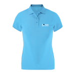 Tailliertes Damen Poloshirt aus Funktionsgewebe, kurzarm 180 g/m² Ansicht mit Druckbereich