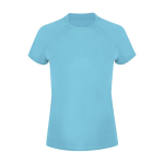Technisches Damen T-Shirt mit Raglanärmel aus Polyester 135 g/m² farbe türkis erste Ansicht