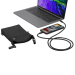 RPET-Umhängetasche mit RFID-Schutz und Gurt mit Kabel-Funktion dritte Ansicht