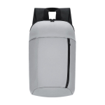 Unternehmensrucksack aus Kunstleder mit Reißverschluss farbe grau erste Ansicht