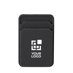 Magnetischer Silikon-Kartenhalter für Smartphone mit Doppelfach Ansicht mit Druckbereich