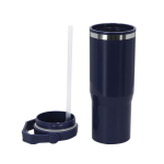 Thermobecher mit Doppelwand, Strohhalm und Tragegriff 900 ml zweite Ansicht