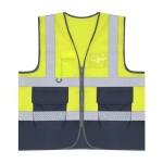 Zweifarbige Warnweste aus Polyester mit hoher Sichtbarkeit farbe gelb erste Ansicht