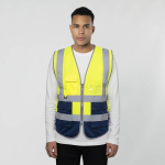 Zweifarbige Warnweste aus Polyester mit hoher Sichtbarkeit