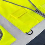 Zweifarbige Warnweste aus Polyester mit hoher Sichtbarkeit zweite Ansicht