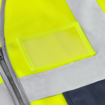 Zweifarbige Warnweste aus Polyester mit hoher Sichtbarkeit vierte Ansicht