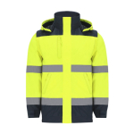 Unisex-High-Visibility-Jacke mit Kapuze, regen- und windabweisend farbe gelb erste Ansicht