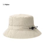 Weicher Nylon Bucket Hat mit Kordelzug, verstellbar