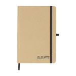 A5-Notizbuch mit festem Einband aus recyceltem Karton, linierte Seiten farbe schwarz erste Ansicht