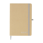 A5-Notizbuch mit festem Einband aus recyceltem Karton, linierte Seiten farbe silber erste Ansicht