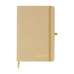 A5-Notizbuch mit festem Einband aus recyceltem Karton, linierte Seiten farbe gold erste Ansicht