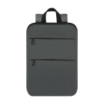 Erweiterbarer Rucksack aus Kunstleder mit 15”-Laptopfach farbe dunkelgrau erste Ansicht