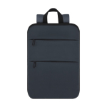 Erweiterbarer Rucksack aus Kunstleder mit 15”-Laptopfach farbe marineblau erste Ansicht