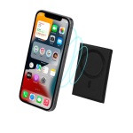 Kartenetui aus recyceltem Kunstleder mit Magnetverschluss dritte Ansicht