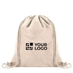 Turnbeutel aus weichem Nylon zur Personalisierung 135 g/m² Ansicht mit Druckbereich