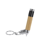 Tragbare Bambus Taschenlampe mit integriertem Kugelschreiber dritte Ansicht