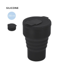 Faltbecher aus Silikon mit Deckel und Schiebe-Trinköffnung 350 ml