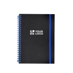 A5-Ringbuch mit farbigem Gummibandverschluss, linierte Seiten Ansicht mit Druckbereich