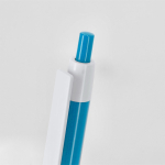 Kugelschreiber aus recyceltem Kunststoff mit Clip, blaue Tinte vierte Ansicht