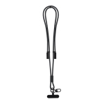 Handy-Lanyard aus RPET-Polyester mit integriertem Ladekabel farbe schwarz erste Ansicht