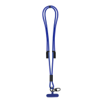 Handy-Lanyard aus RPET-Polyester mit integriertem Ladekabel farbe blau erste Ansicht
