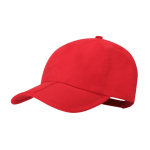 5-Panel-Kappe aus Mikrofaser mit verstellbarem Klettverschluss farbe rot erste Ansicht