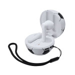 Kopfhörer im Etui in Ballform mit Trageschlaufe zweite Ansicht