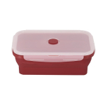 Faltbare Lunchbox mit transparentem Deckel und Sicherheitsverschluss farbe rot erste Ansicht