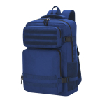 Polyester-Rucksack für Laptop mit mehreren Fächern 17” farbe blau erste Ansicht