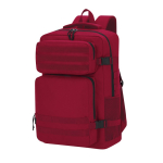 Polyester-Rucksack für Laptop mit mehreren Fächern 17” farbe rot erste Ansicht