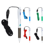 Kugelschreiber mit Griffzone und Band, 3 Farben Tinte