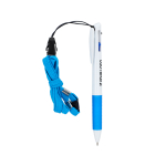 Kugelschreiber mit Griffzone und Band, 3 Farben Tinte Ansicht mit Druckbereich